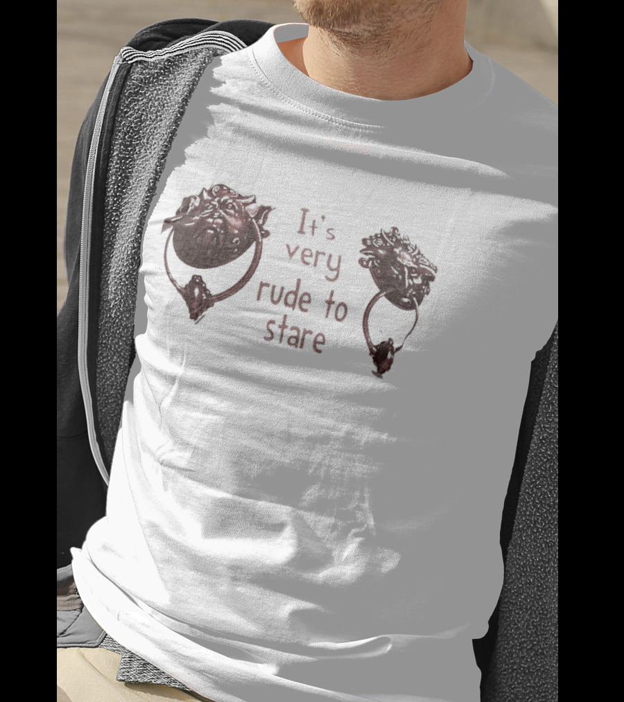 It's Very Rude To Stare Labyrinth Door Knockers Iconic Movie T-Shirt
