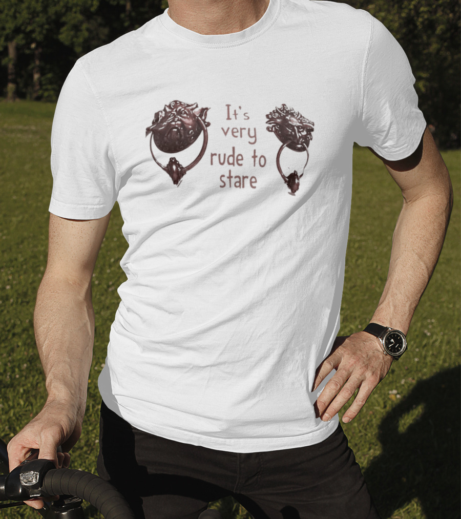 It's Very Rude To Stare Labyrinth Door Knockers Iconic Movie T-Shirt