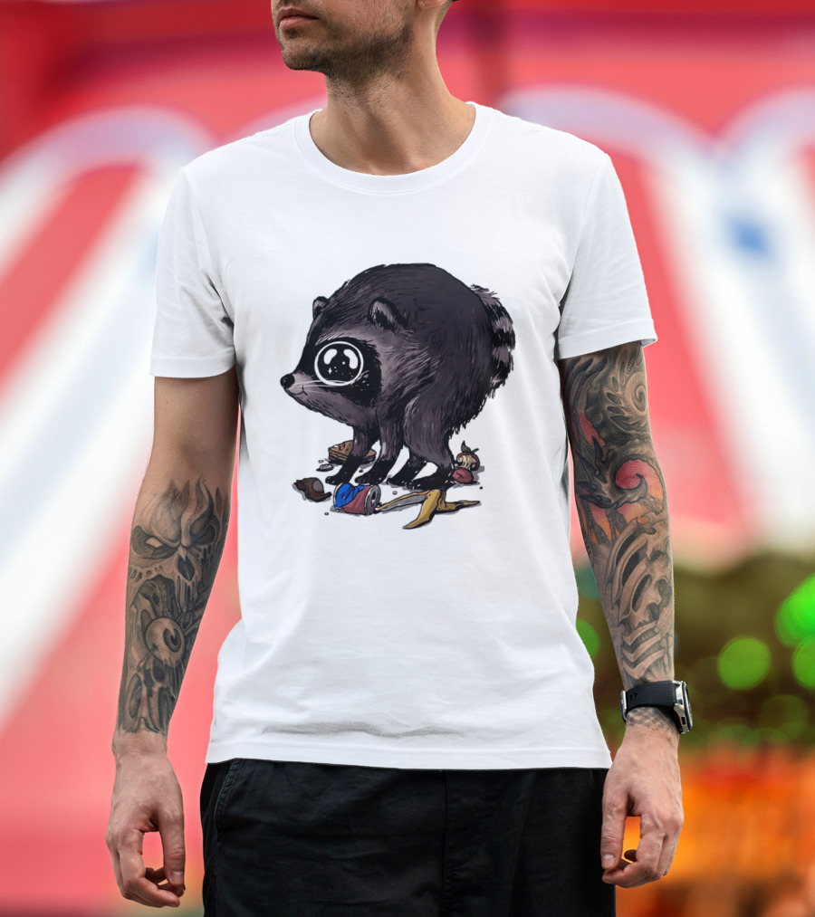Jimothy Raccoon With Trash And Banana Peel T-Shirt