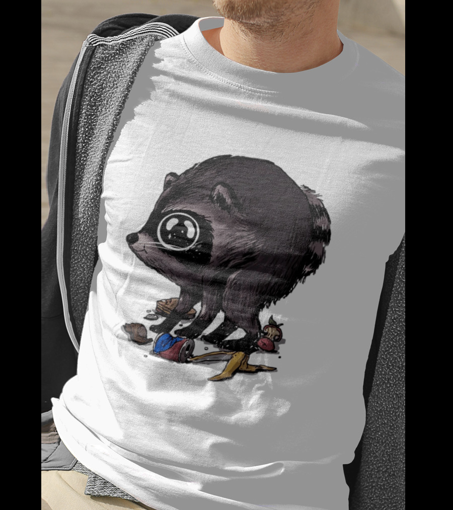 Jimothy Raccoon With Trash And Banana Peel T-Shirt