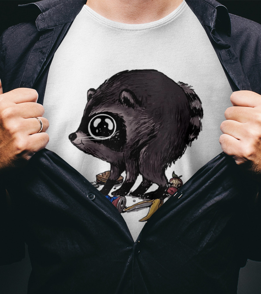 Jimothy Raccoon With Trash And Banana Peel T-Shirt