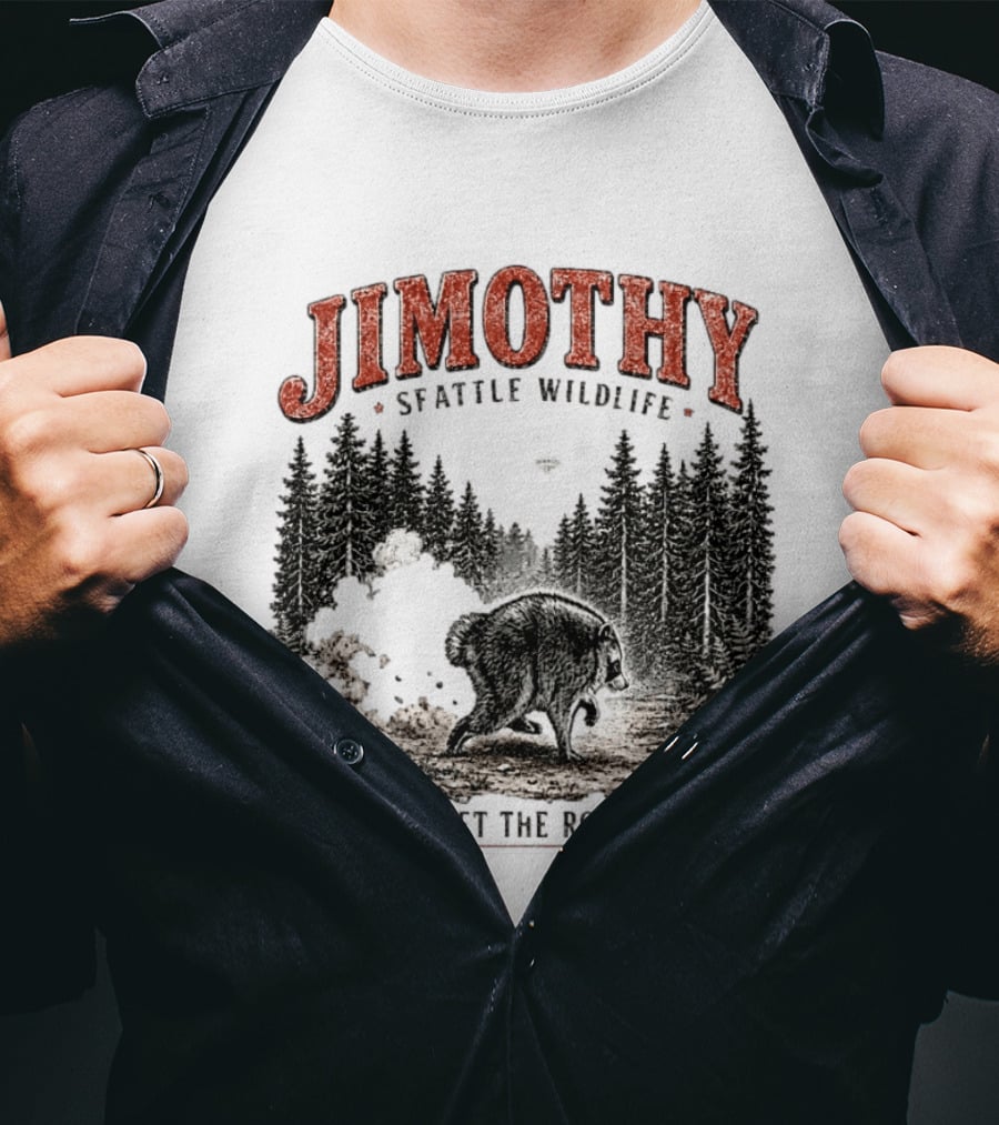 Jimothy Seattle Wildlife Do Not Pet The Round King Forest Scene T-Shirt
