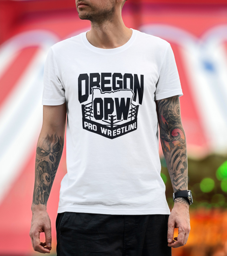 Oregon OPW Pro Wrestling Ring Map T-Shirt