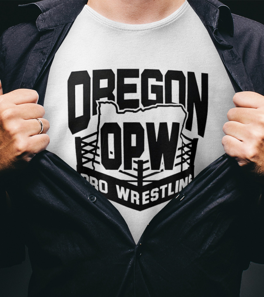 Oregon OPW Pro Wrestling Ring Map T-Shirt