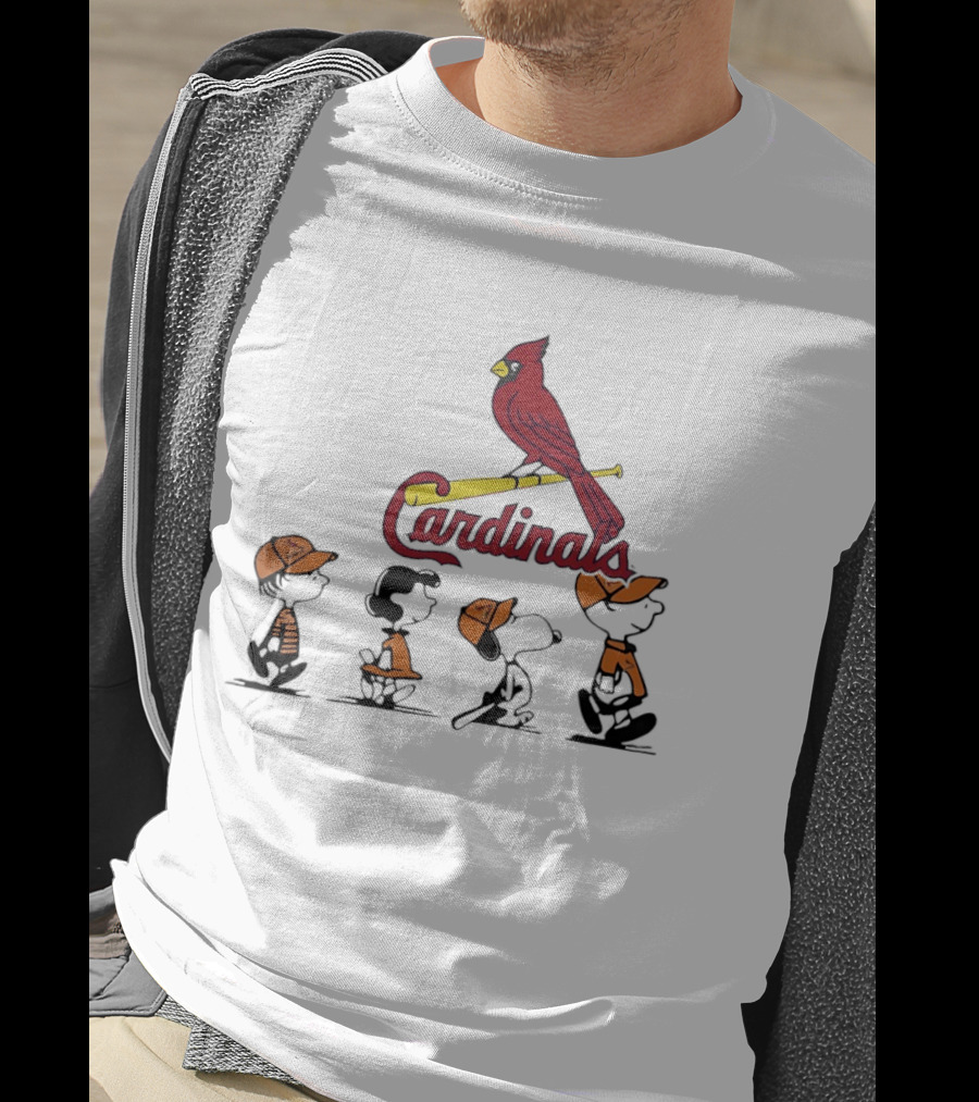 Peanuts Characters St Louis Cardinals Baseball Team Collaboration T-Shirt