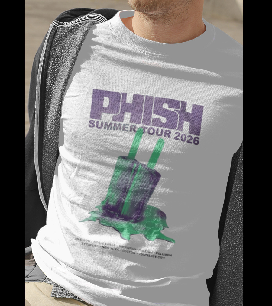 Phish Summer Tour 2026 Madison Noblesville Savannah Raleigh Columbia Syracuse NY Boston Pop T-Shirt