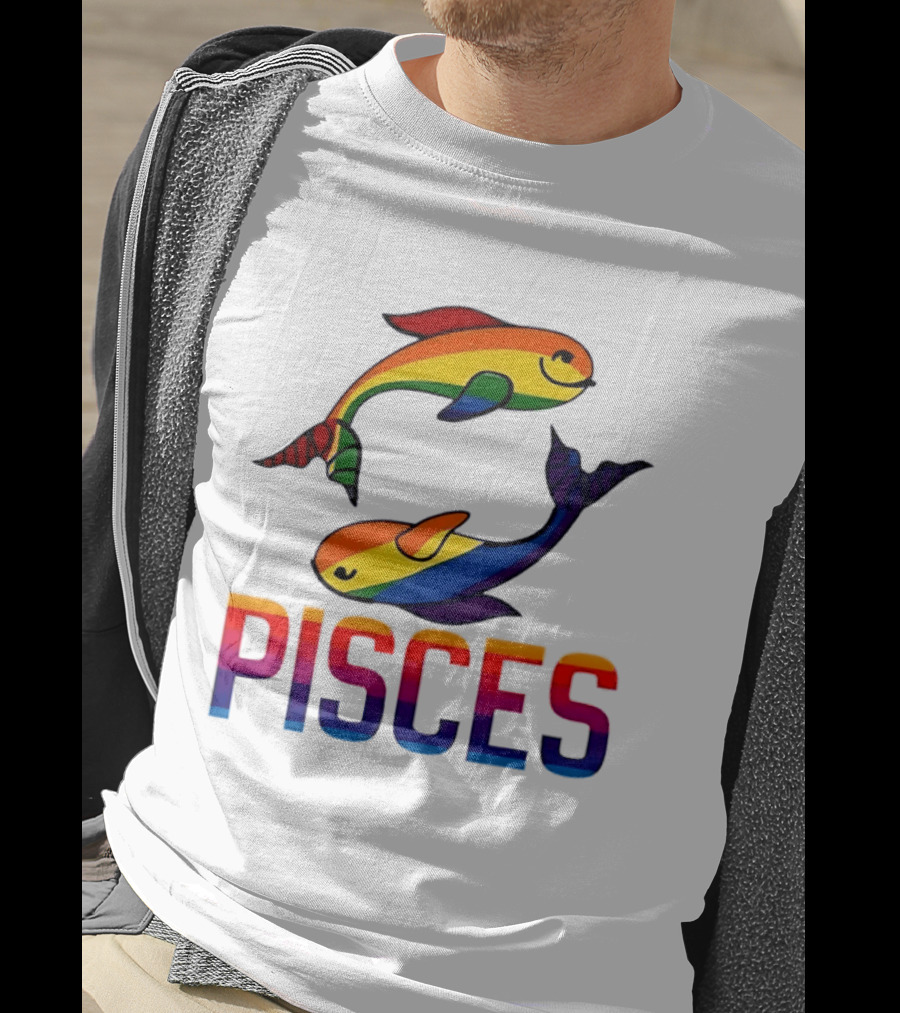 Pisces Fish Rainbow LGBT Pride T-Shirt