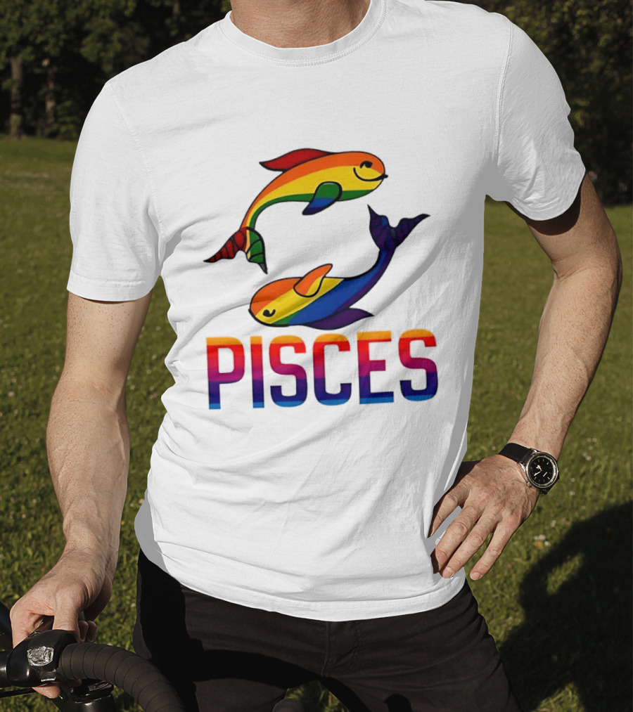 Pisces Fish Rainbow LGBT Pride T-Shirt