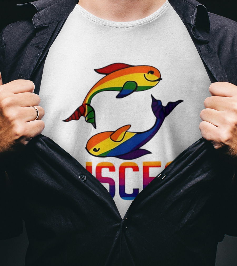 Pisces Fish Rainbow LGBT Pride T-Shirt