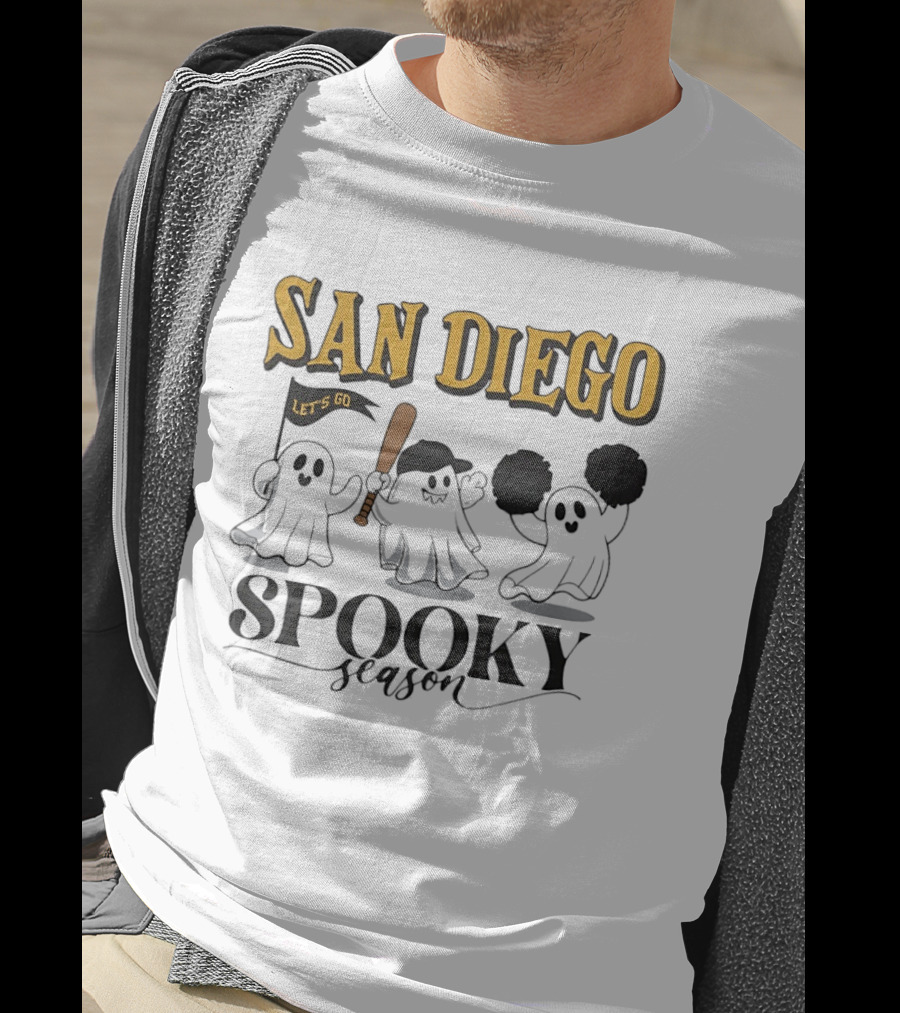 San Diego Let's Go Ghosts Spooky Season Baseball T-Shirt