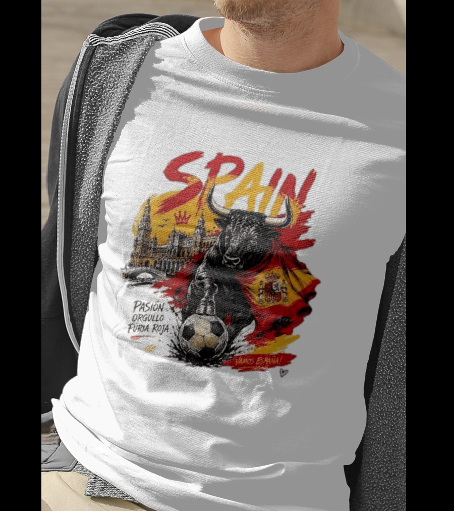 Spain Pasión Orgullo Furia Roja Vamos España Bull Flag 2026 T-Shirt