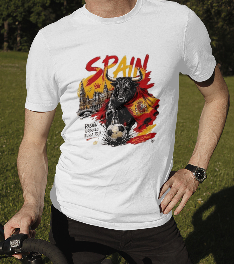 Spain Pasión Orgullo Furia Roja Vamos España Bull Flag 2026 T-Shirt