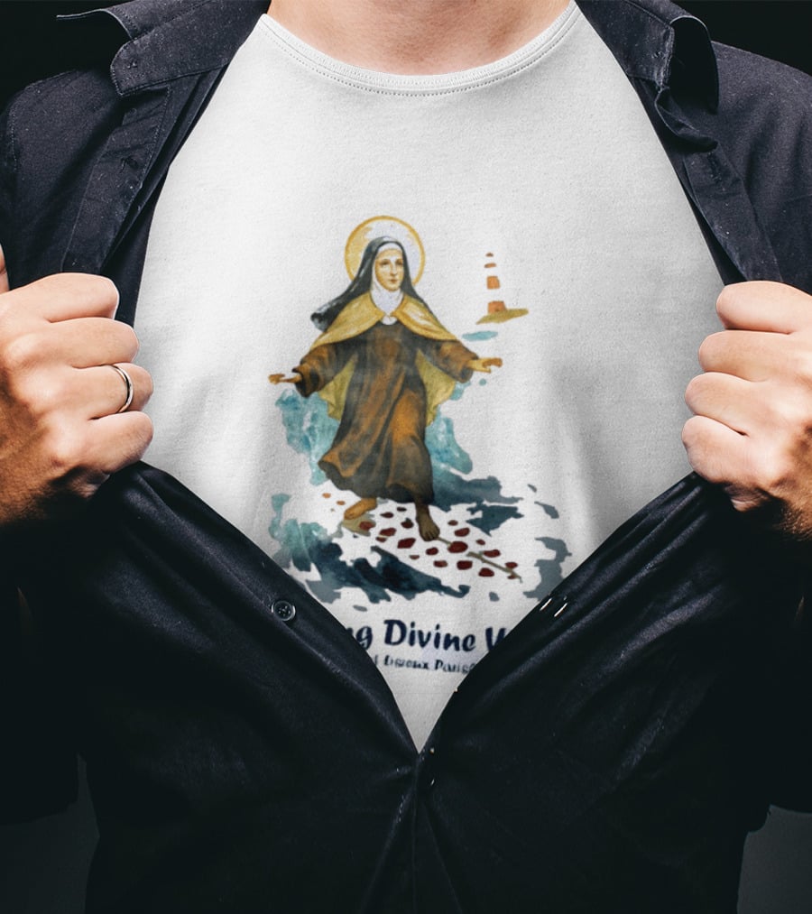 St Thérèse Of Lisieux Surfing Divine Waves Montauk NY T-Shirt