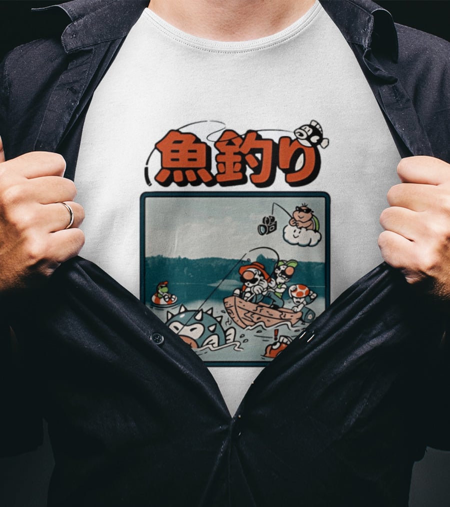 Super Mario Fishing Season Luigi Yoshi Toad Bowser Japan T-Shirt