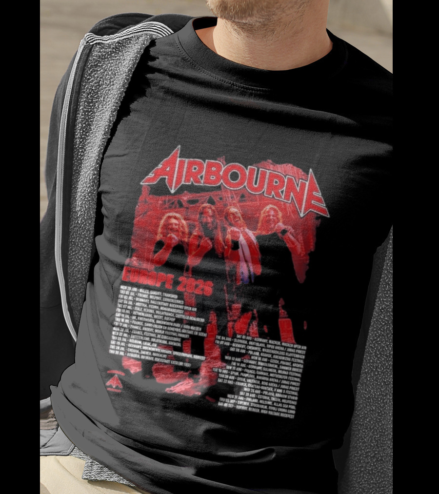 Airbourne Get Gutsy Europe 2026 Tour Dates And Cities T-Shirt
