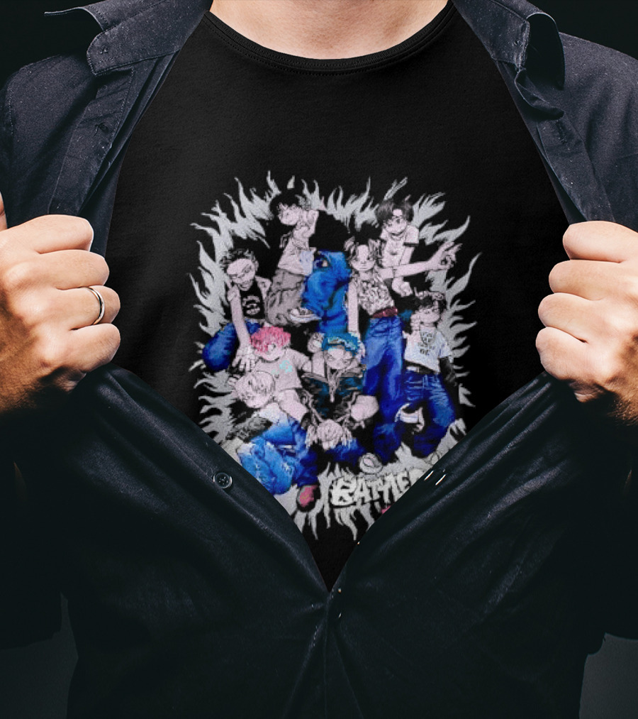 Battlecode 127 Anime Manga Characters Dynamic Group Pose T-Shirt