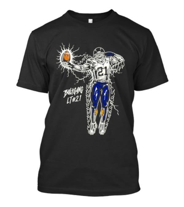Boltgang LT 21 Skeleton Football Player Lightning Charge T-Shirt