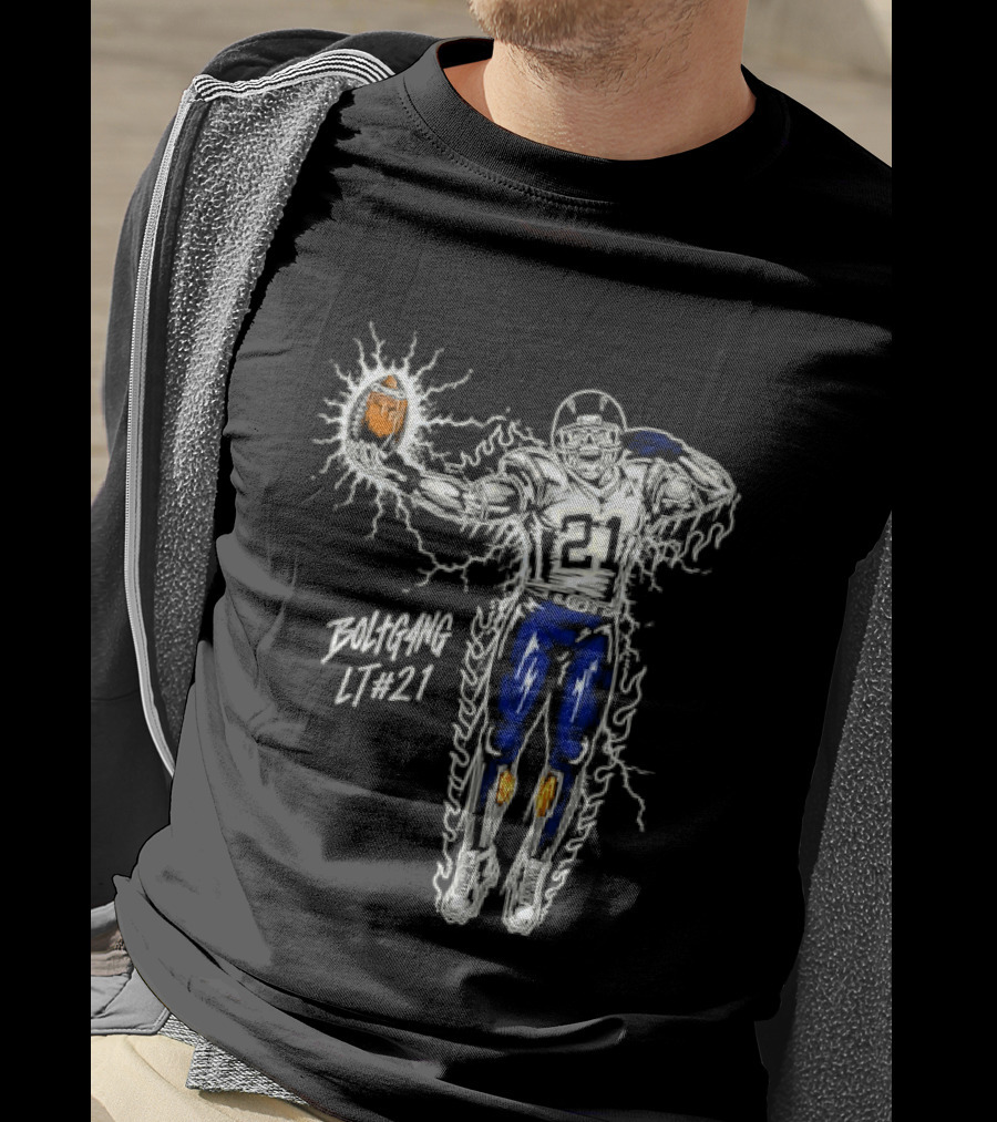 Boltgang LT 21 Skeleton Football Player Lightning Charge T-Shirt