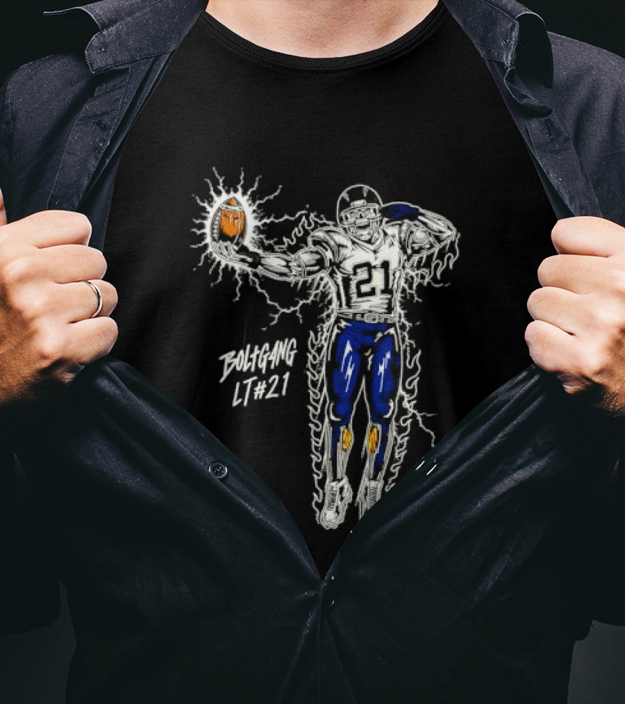 Boltgang LT 21 Skeleton Football Player Lightning Charge T-Shirt