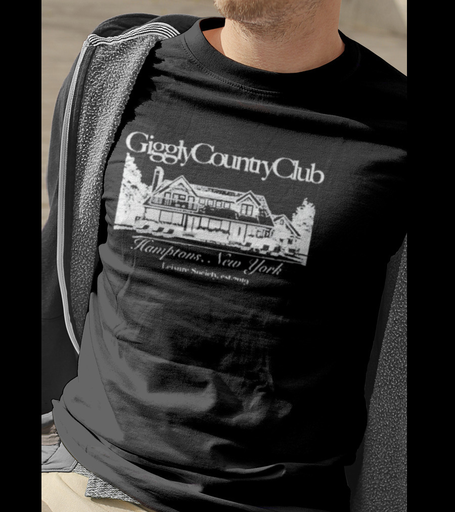 Giggly Country Club Hamptons New York Leisure Society Est 2019 T-Shirt