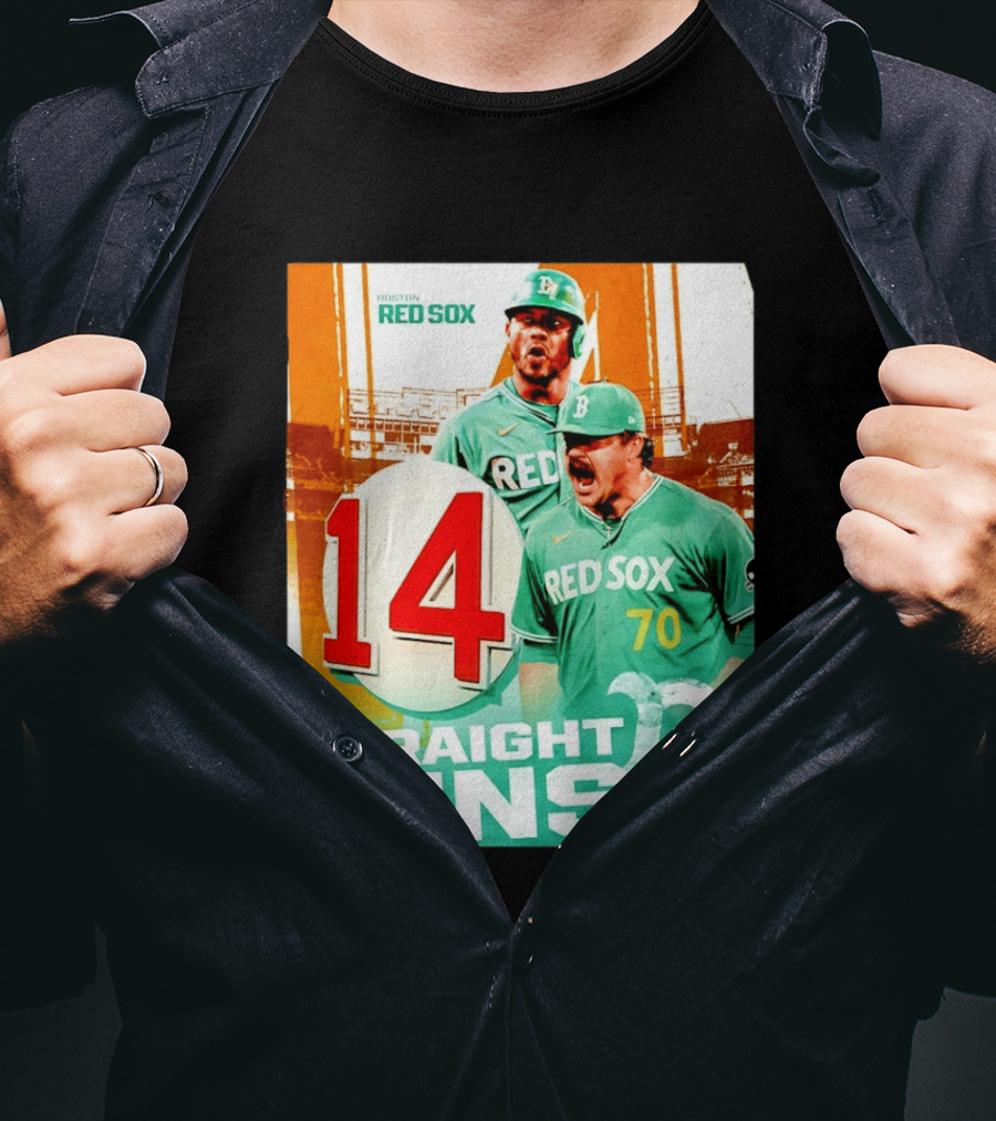 Boston Red Sox 14 Straight Wins Number 70 Celebration T-Shirt