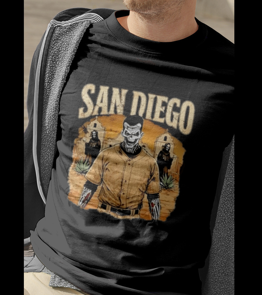 San Diego Grim Reaper Zombie Baseball Player T-Shirt