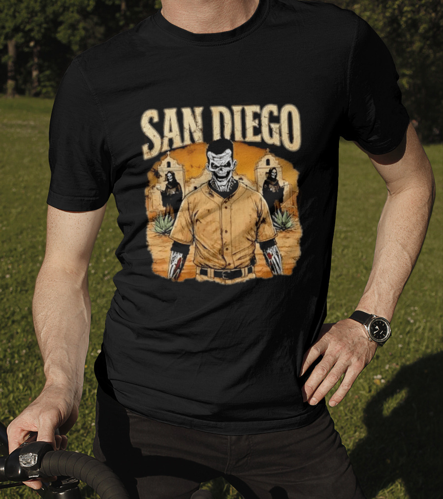San Diego Grim Reaper Zombie Baseball Player T-Shirt