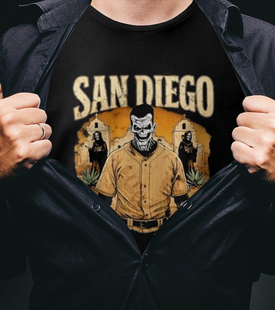 San Diego Grim Reaper Zombie Baseball Player T-Shirt