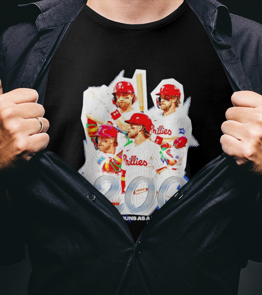 Honor Bryce Harper's Phillies 200 Home Runs T-Shirt