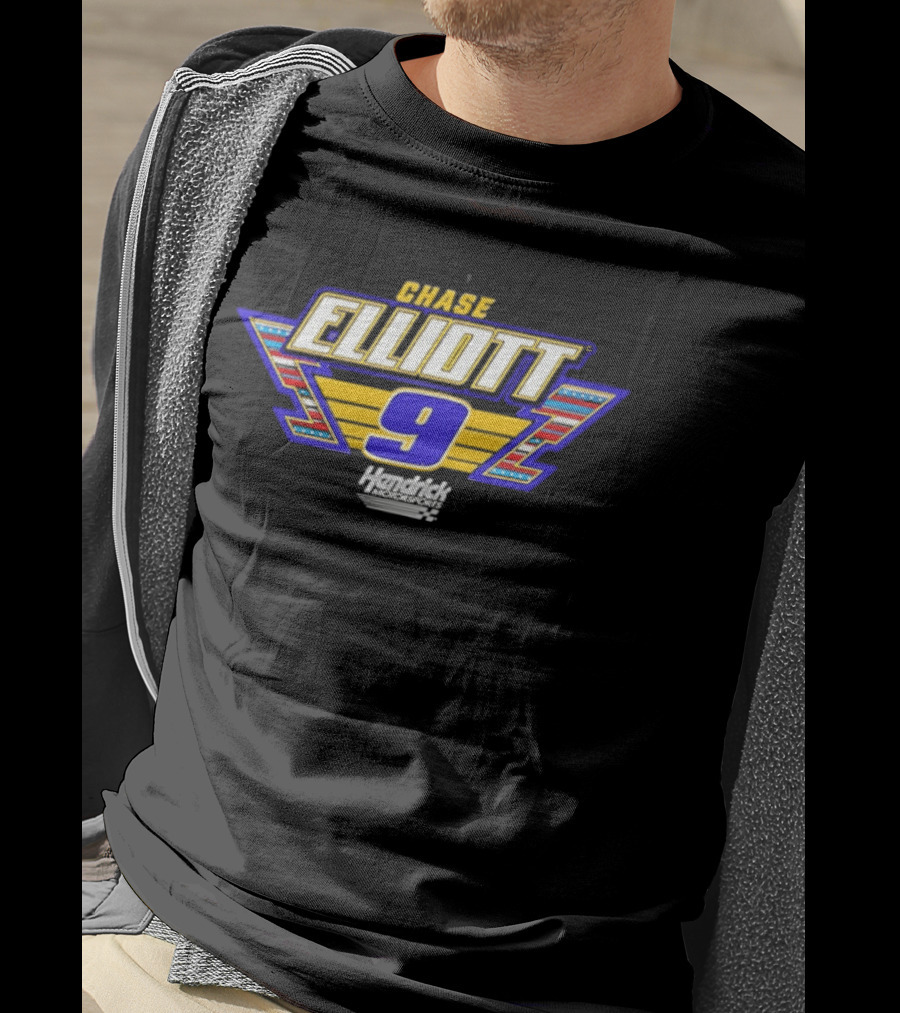 Chase Elliott 9 Hendrick Motorsports Racing NASCAR American Flag T-Shirt