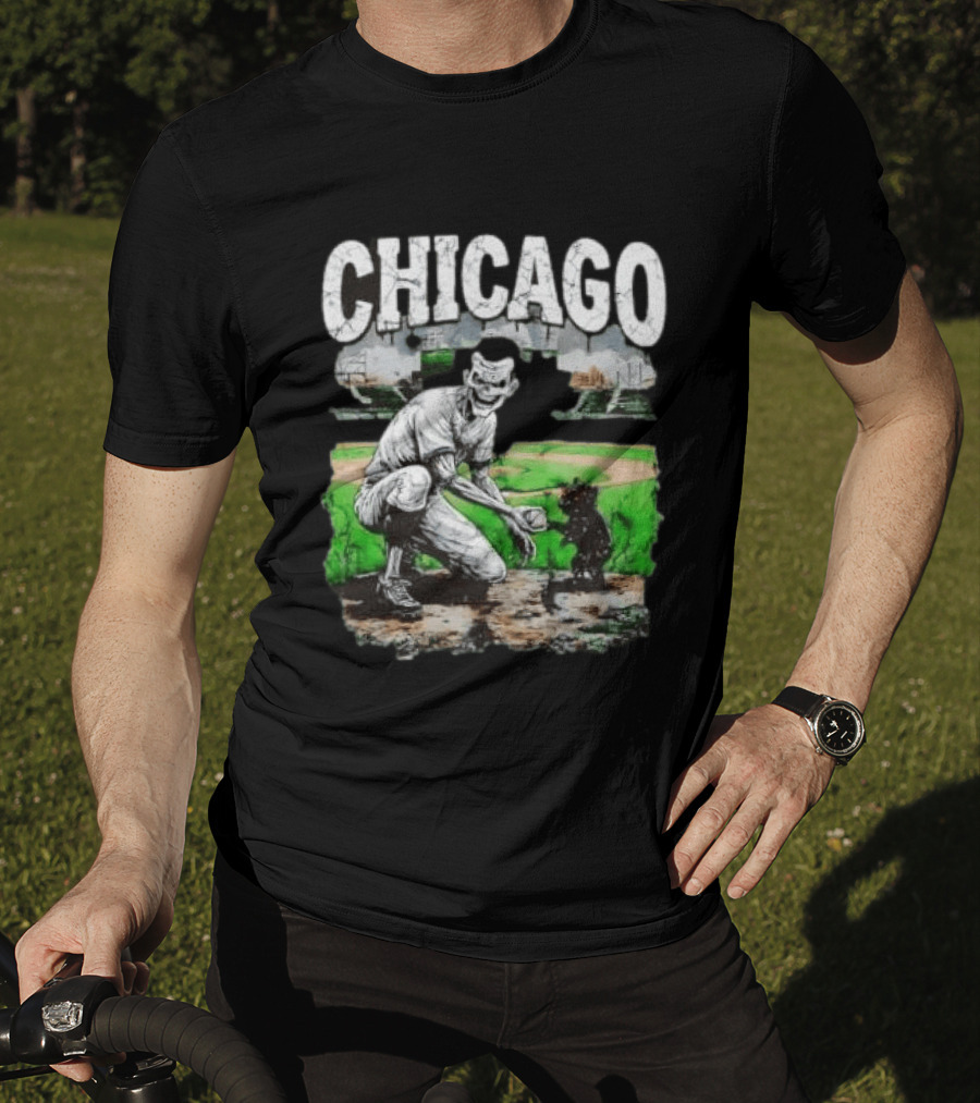 Chicago Undead Baseball Player With Cub On Field T-Shirt