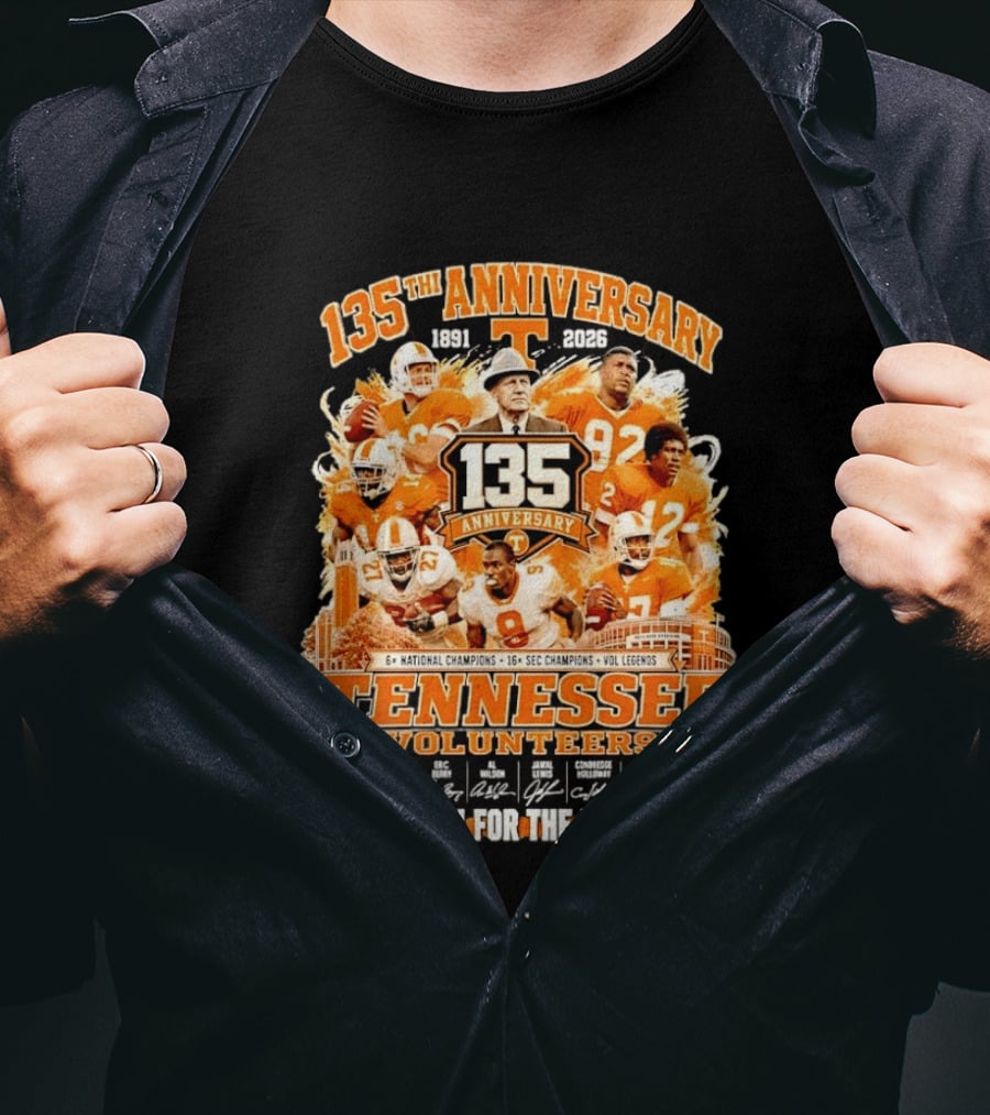 135th Anniversary Tennessee Volunteers Vol Legends Peyton Manning Reggie White National SEC Champions 1891 2026 Thank You For The Memories T-Shirt