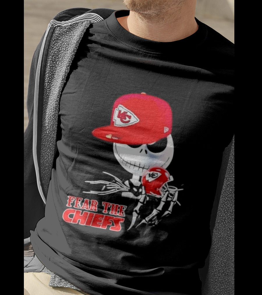 Jack Skellington Kansas City Chiefs Helmet Fear The Chiefs T-Shirt
