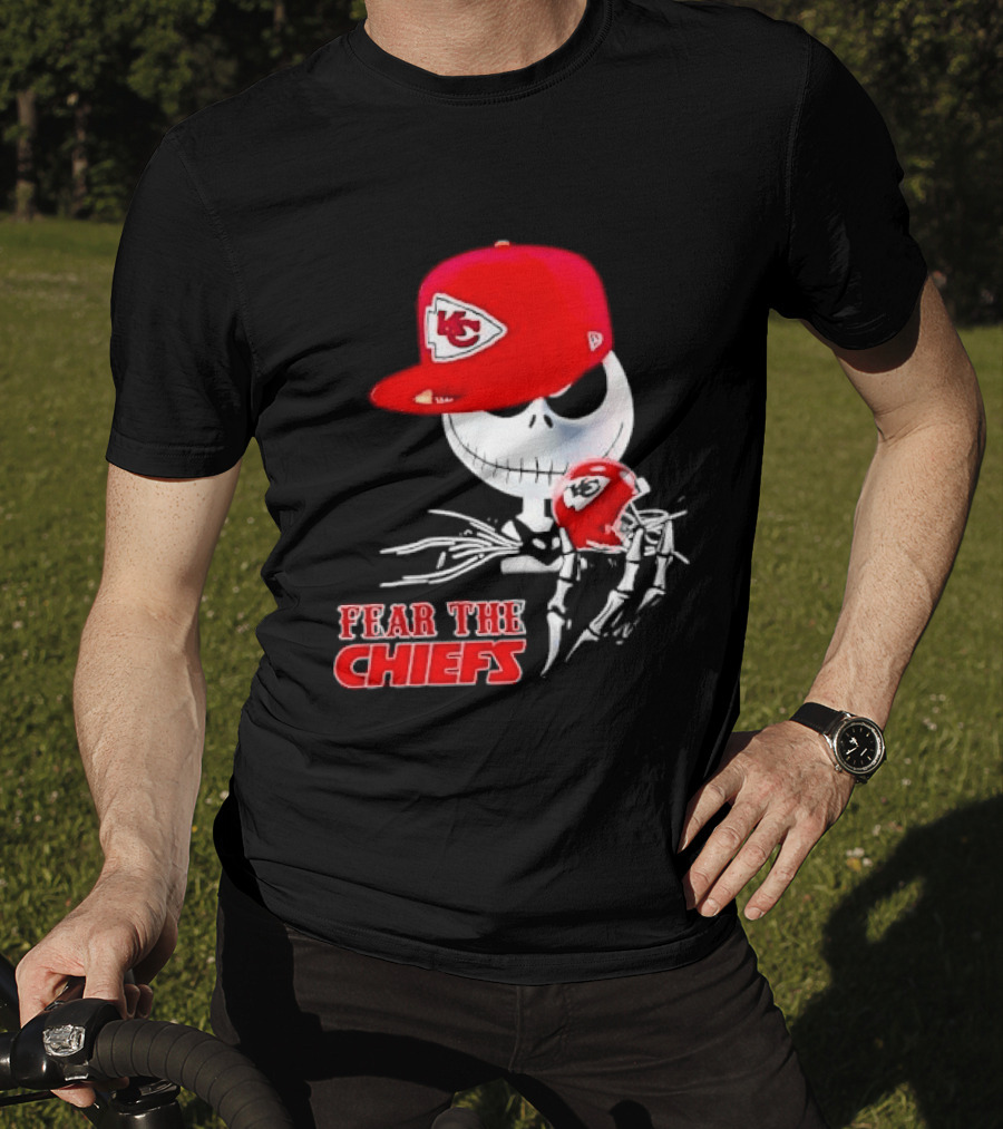 Jack Skellington Kansas City Chiefs Helmet Fear The Chiefs T-Shirt
