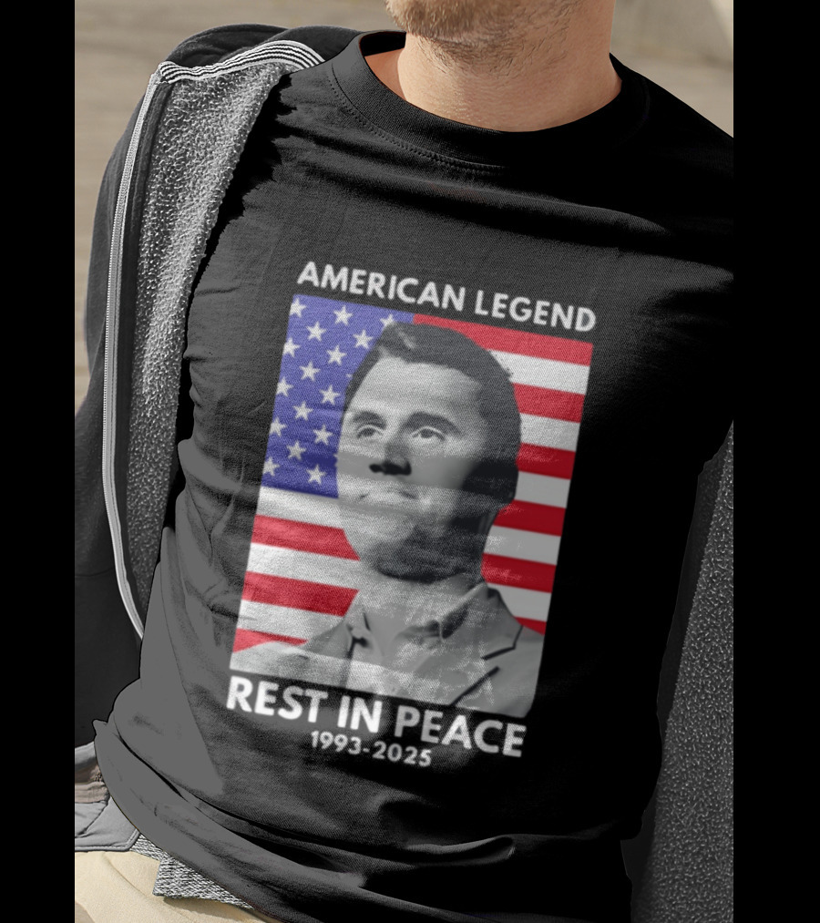 American Legend Rest In Peace Charlie Kirk 1993 2025 USA Flag T-Shirt