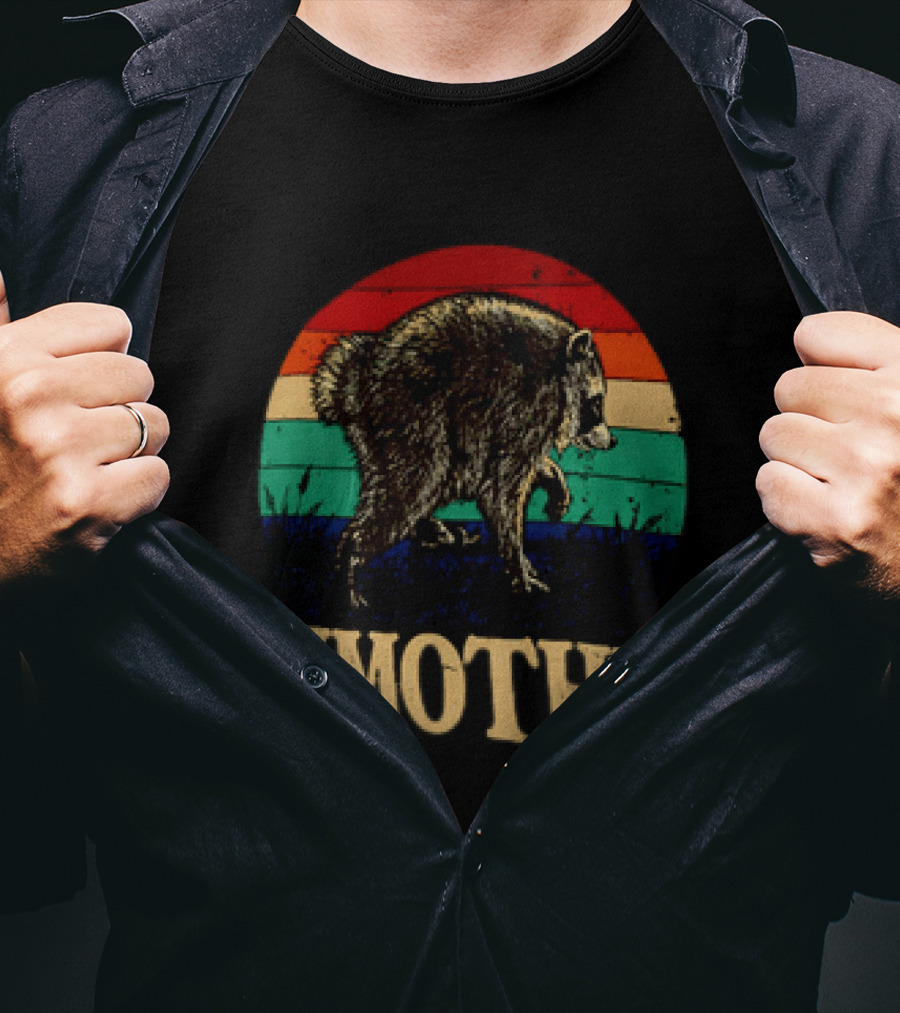 Jimothy Raccoon Retro Stripes Ballard Seattle T-Shirt