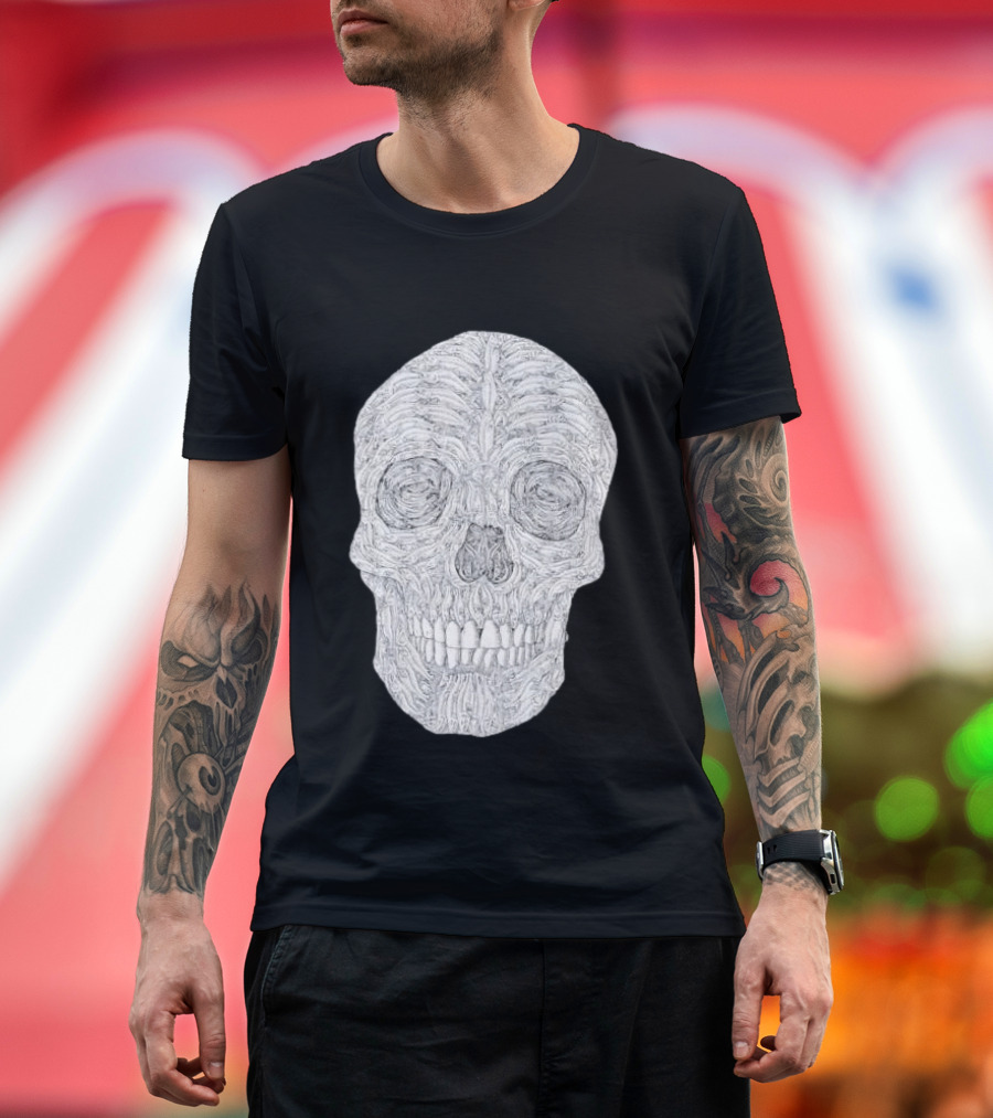 Salmon Fish Bones Skull T-Shirt