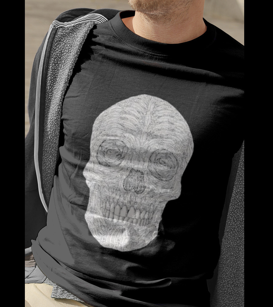Salmon Fish Bones Skull T-Shirt