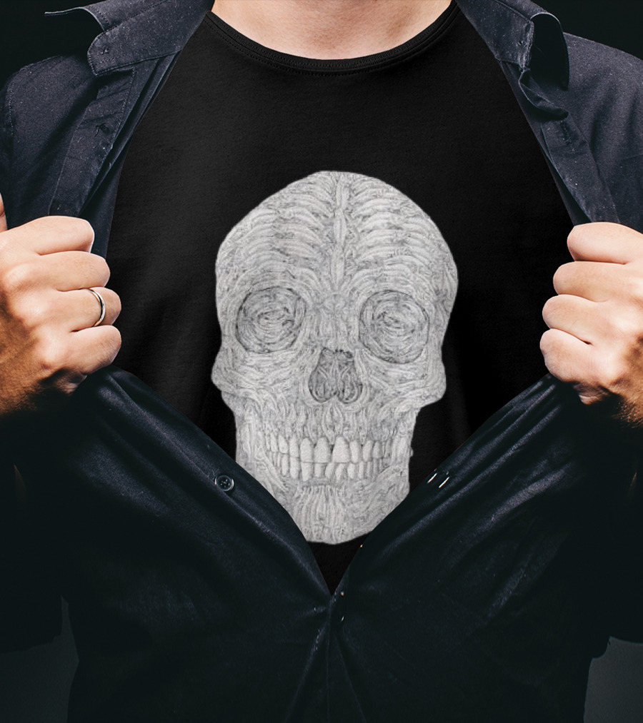 Salmon Fish Bones Skull T-Shirt