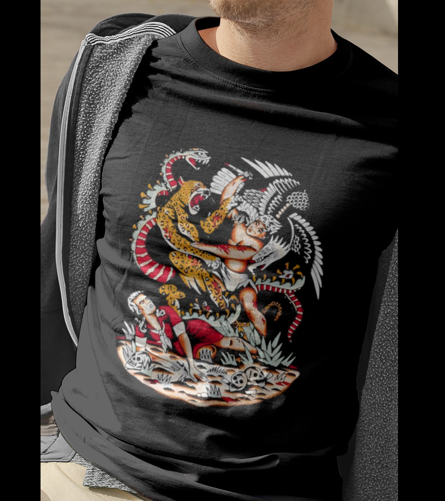 Doomsday Battle Angel Versus Mythical Beast In Combat Scene T-Shirt