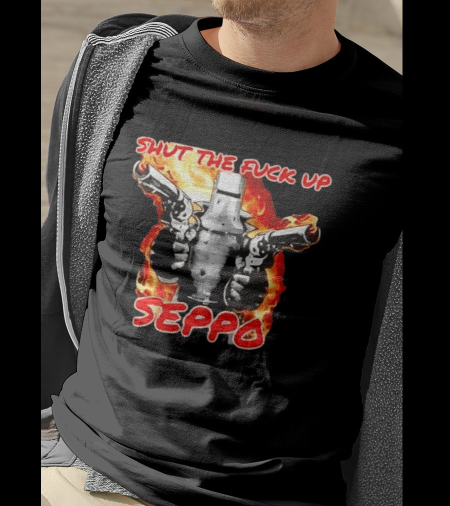 Shut The Fuck Up Seppo Dual Revolvers Fire Knight T-Shirt
