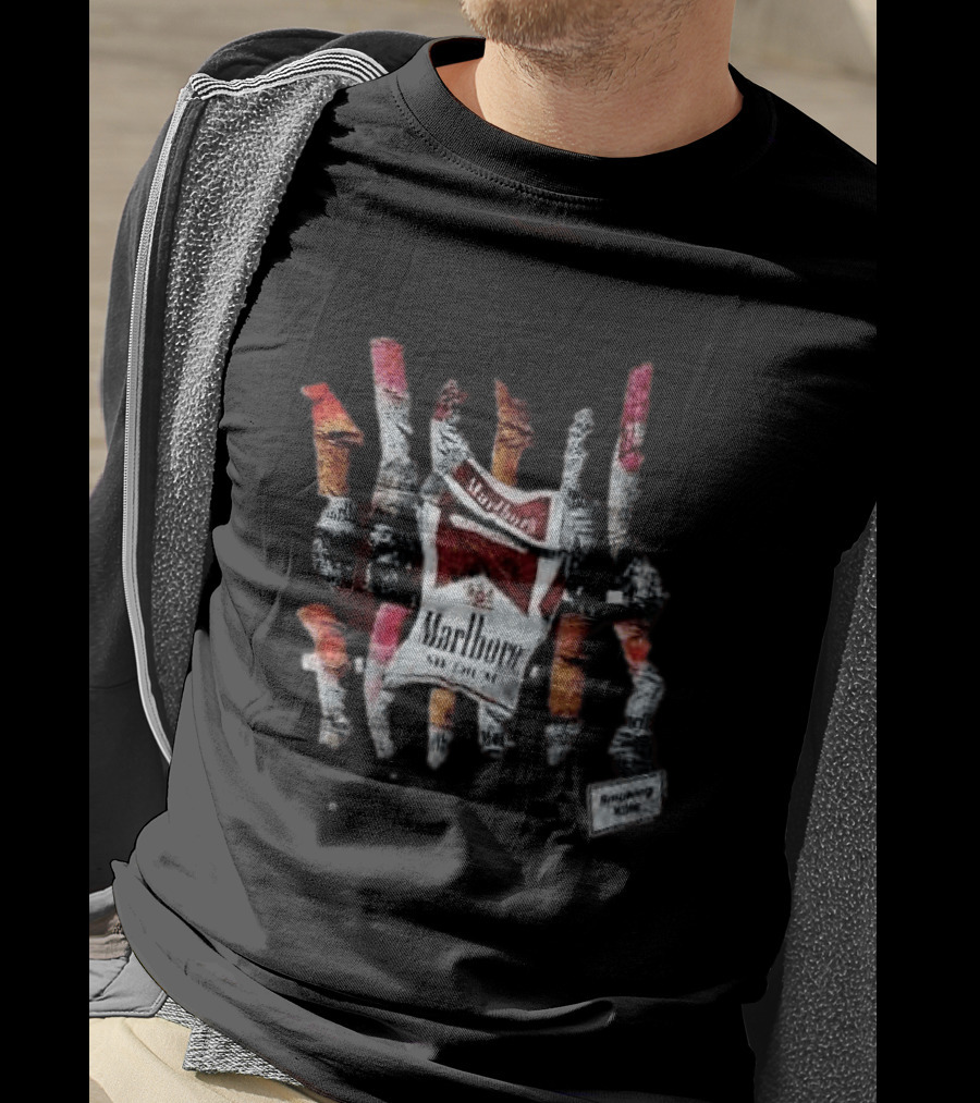 Marlboro Medium Cigarette Butts Collage Street T-Shirt