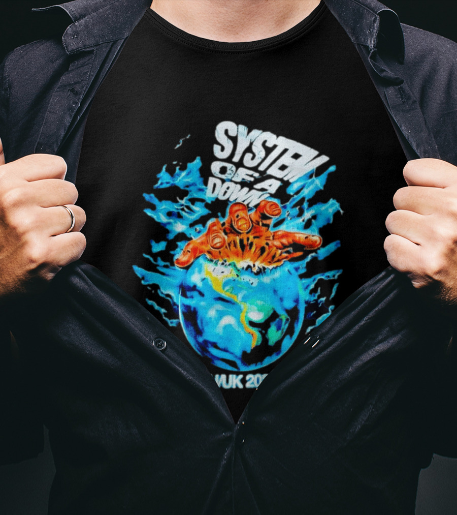 System Of A Down Crushing Hand Earth EU UK 2026 T-Shirt