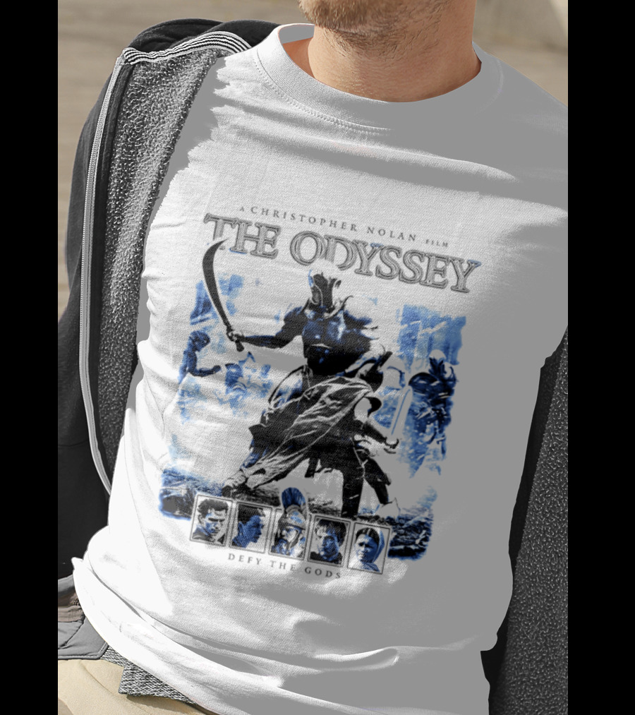 A Christopher Nolan Film The Odyssey Defy The Gods Movie Epic Adventure T-Shirt
