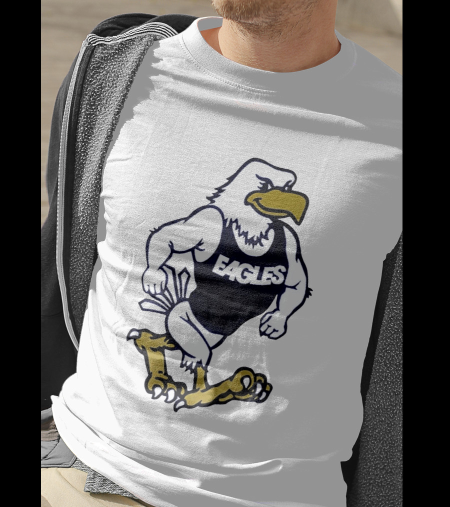 Eagles Athletic Mascot Running Eagle Motif T-Shirt