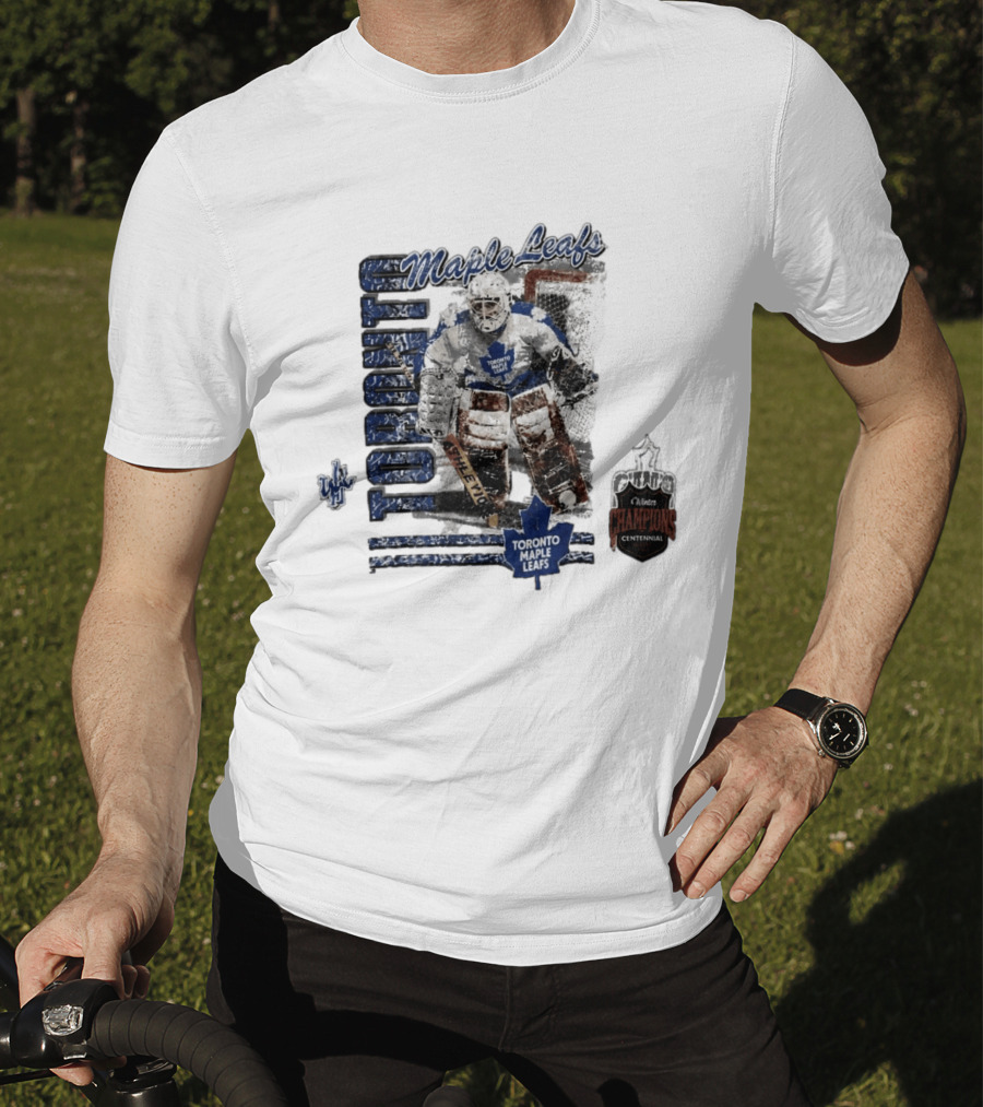 Toronto Maple Leafs Centennial Champions Vintage Hockey Goalie Gear T-Shirt