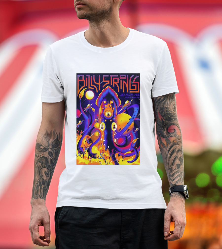 Billy Strings Boston MA July 21 22 2026 Live Agganis Arena Event Psychedelic Cosmic Squid T-Shirt