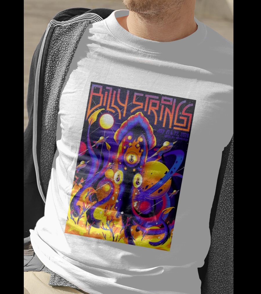 Billy Strings Boston MA July 21 22 2026 Live Agganis Arena Event Psychedelic Cosmic Squid T-Shirt