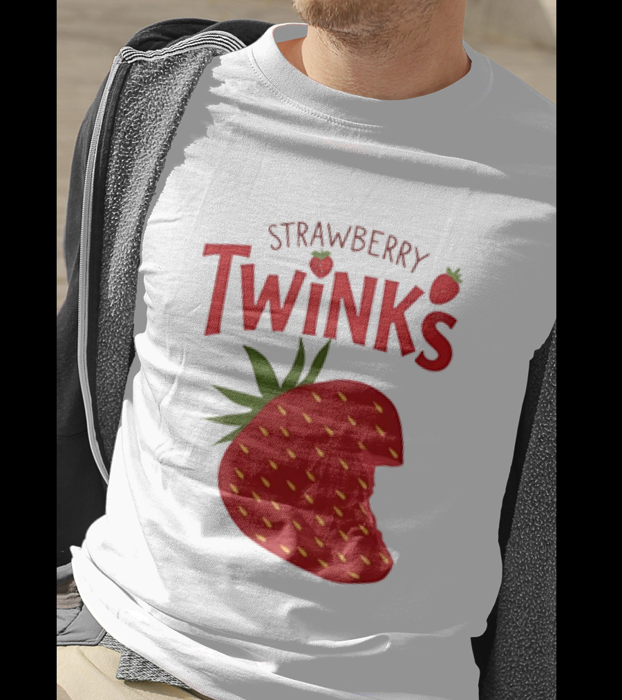 Strawberry Twinks Bitten Berry Fun Playful T-Shirt