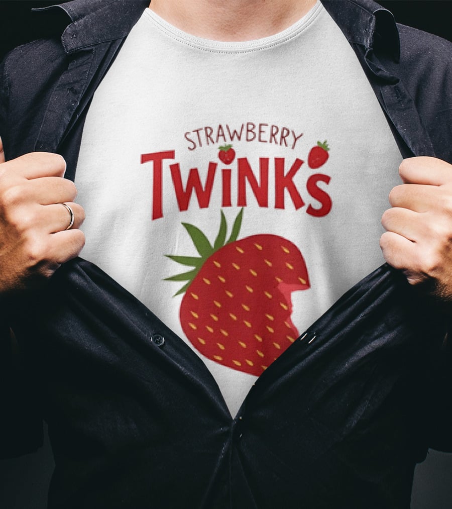 Strawberry Twinks Bitten Berry Fun Playful T-Shirt